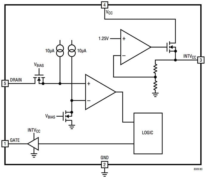 Blockdiagramm - Analog Devices Inc. LT8309 Sekundärseitige Gleichrichtertreiber